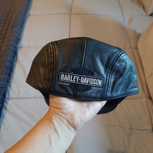 Leather Harley  pageboy hat